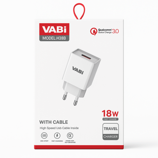 شارژر 18 وات مدل VABI H39B با کابل تایپ سی