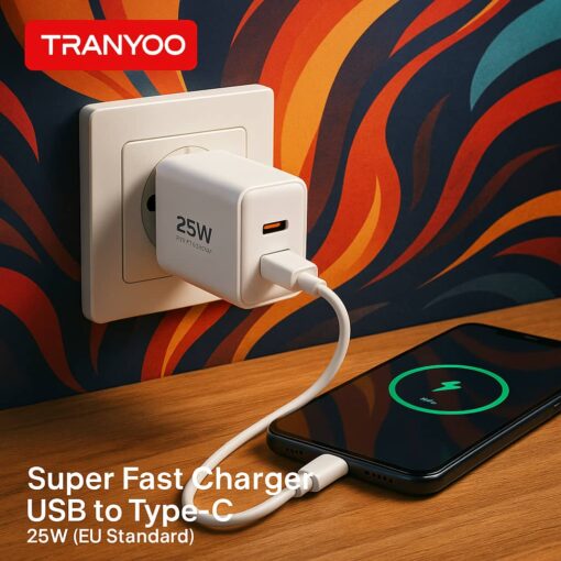 Alternative view of شارژر 25 وات ترانیو مدل T-EU6C دو پورت USB و TYPE C با کابل