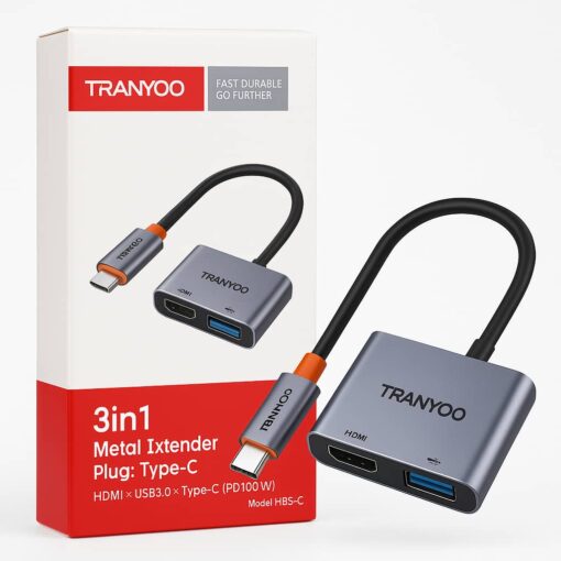 هاب 3 پورت تایپ سی ترانیو مدل HB5-C