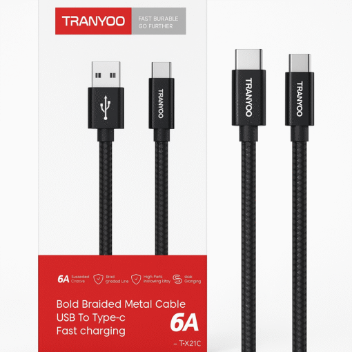 کابل شارژ تایپ سی ترانیو مدل T-X21C