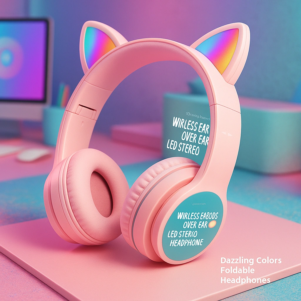 هدست بلوتوثی خرگوشی مدل MZ47 صورتی