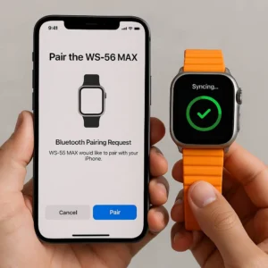 اتصال آسان ساعت هوشمند WS-56 MAX به موبایل