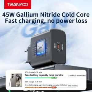 شارژر 45 وات ترانیو مدل T-SA7C با کابل TYPE C