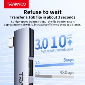 هاب HB8-C با یک پورت USB 3.0 با سرعت 5Gbps و سه پورت USB 2.0 با سرعت 480Mbps