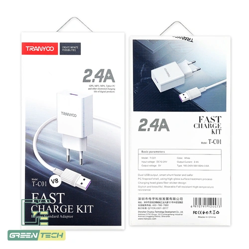 شارژر 12 وات ترانیو مدل T-C01 با کابل میکرو