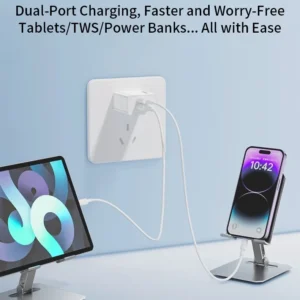 شارژر ترانیو T-C02 با دو پورت جداگانه برای شارژ همزمان دو دستگاه