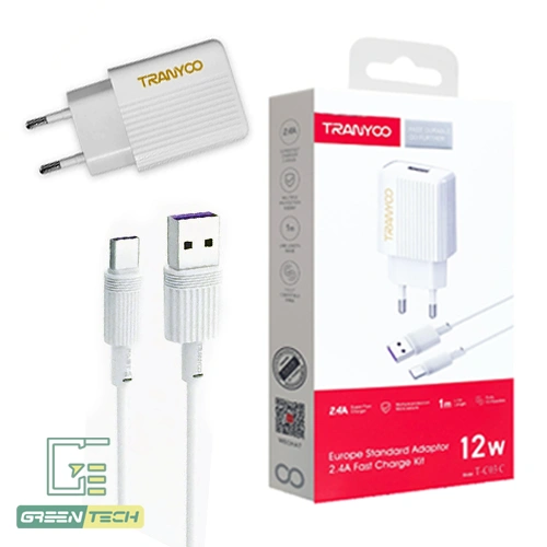 شارژر 12 وات ترانیو مدل T-C03 با کابل تایپ سی