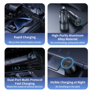 ویژکی های ساختاری شارژر فندکی دو پورت ترانیو مدل T-C24