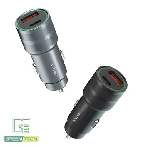 شارژر فندکی 20 وات دو پورت ترانیو مدل C9 با کابل Type C