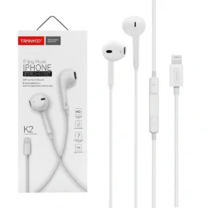 هندزفری K2 لایتنینگ با پنل کنترل صدا