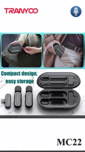 طراحی خلاقانه و کم‌ حجم میکروفون یقه ای ترانیو مدل T-MC22