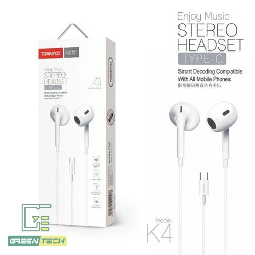 هندزفری با سیم ترانیو مدل K4 تایپ سی